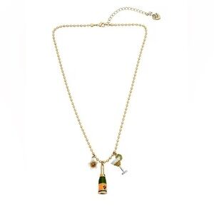 Betsey Johnson Champagne Charm Pendant Necklace